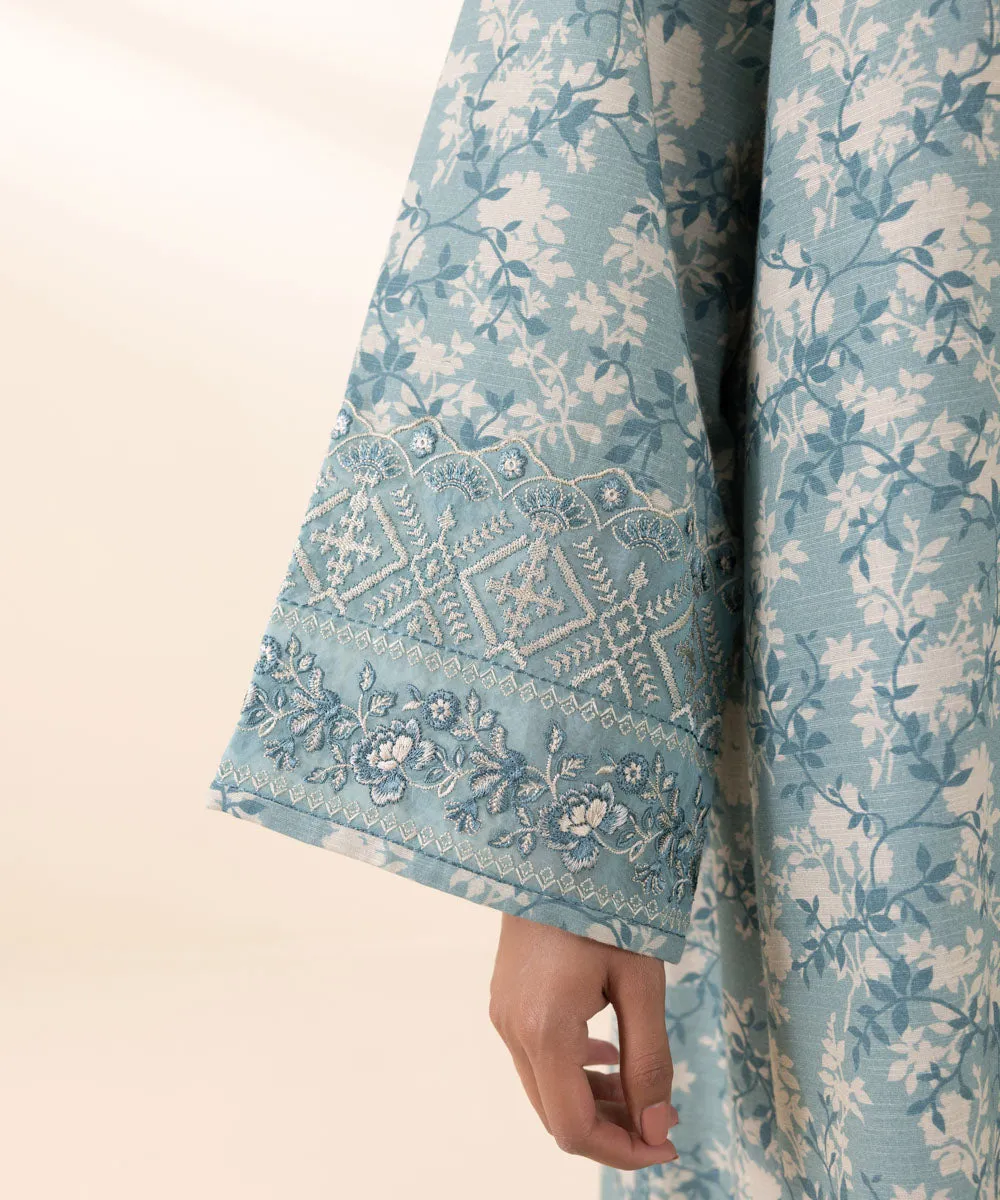 3 Piece - Embroidered Light Khaddar Suit