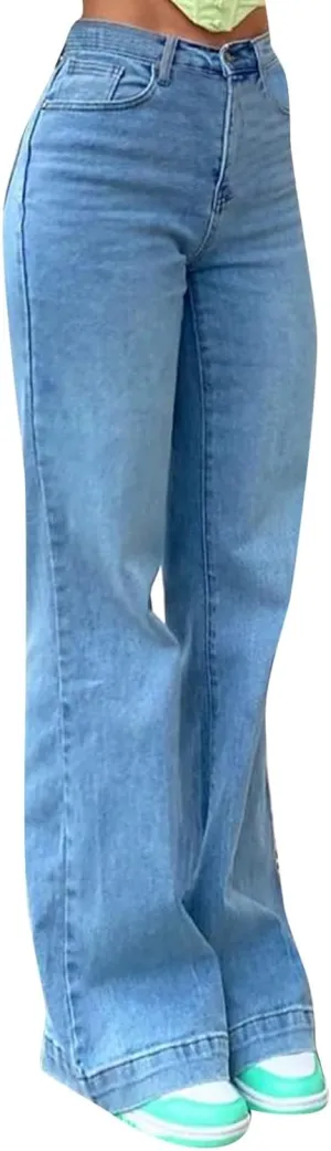 Baggy Jeans for Women Tall Y2K Casual Oversized High Rise Boyfriend Denim Pants Wide Leg Summer Pants for Women
