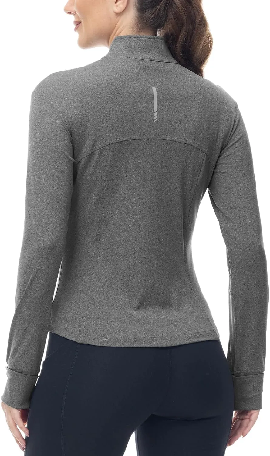 BGOWATU Women's Workout Jacket Lightweight Zip up Running Athletic Jackets with Thumb Holes