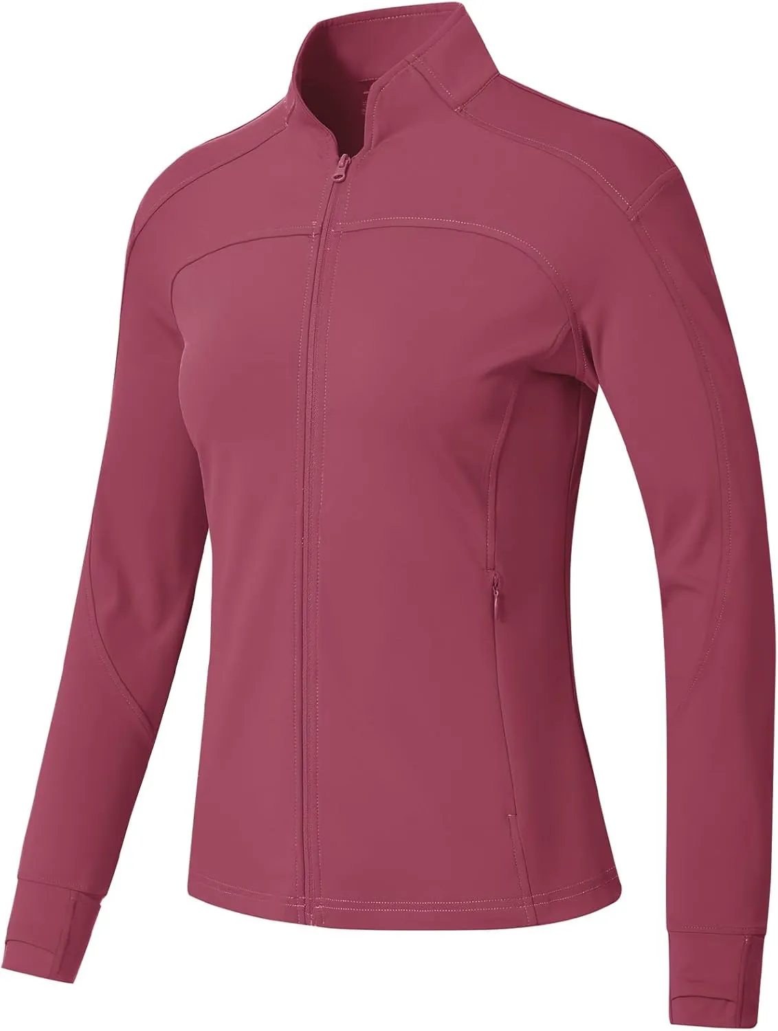 BGOWATU Women's Workout Jacket Lightweight Zip up Running Athletic Jackets with Thumb Holes