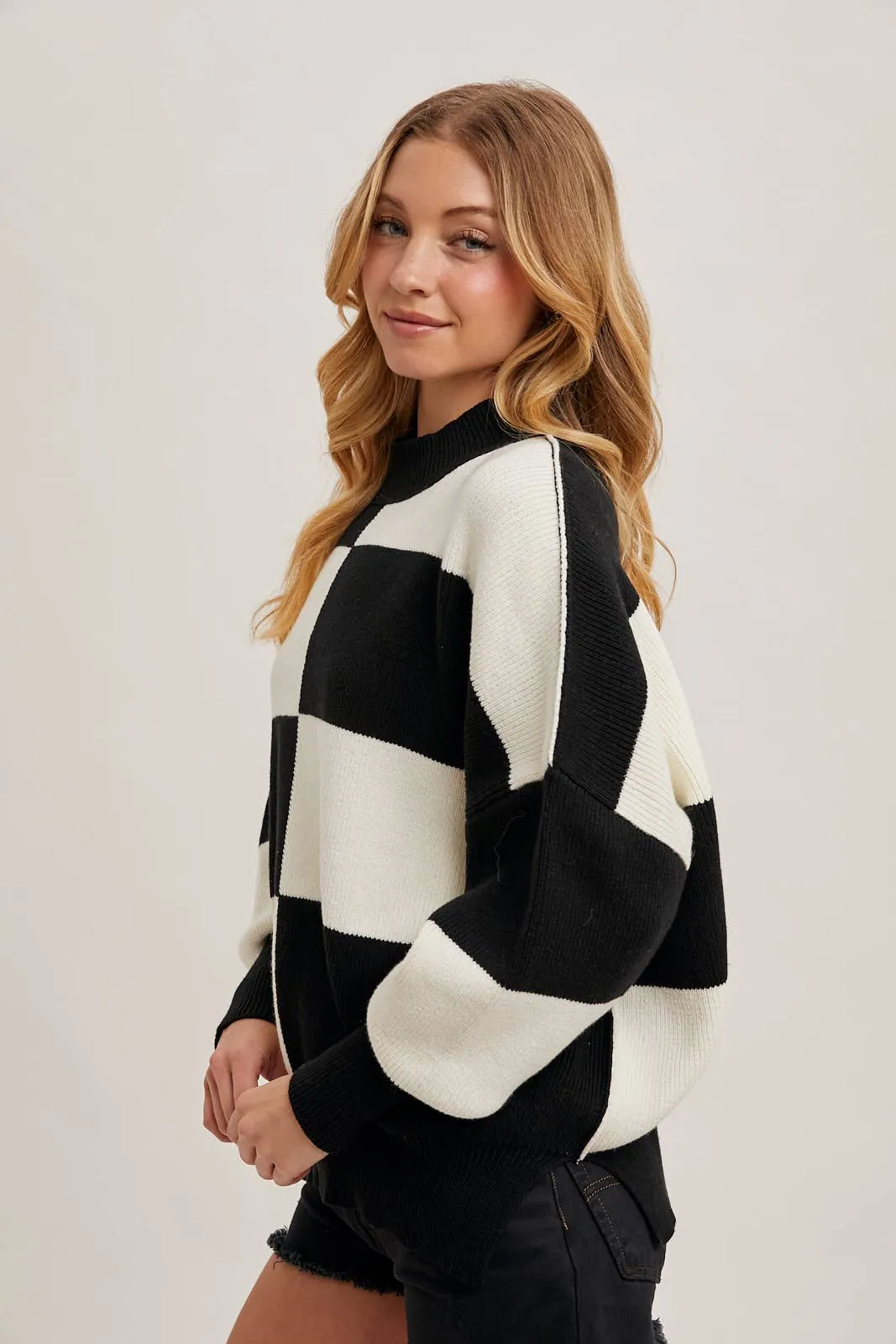 Black Color Block Sweater
