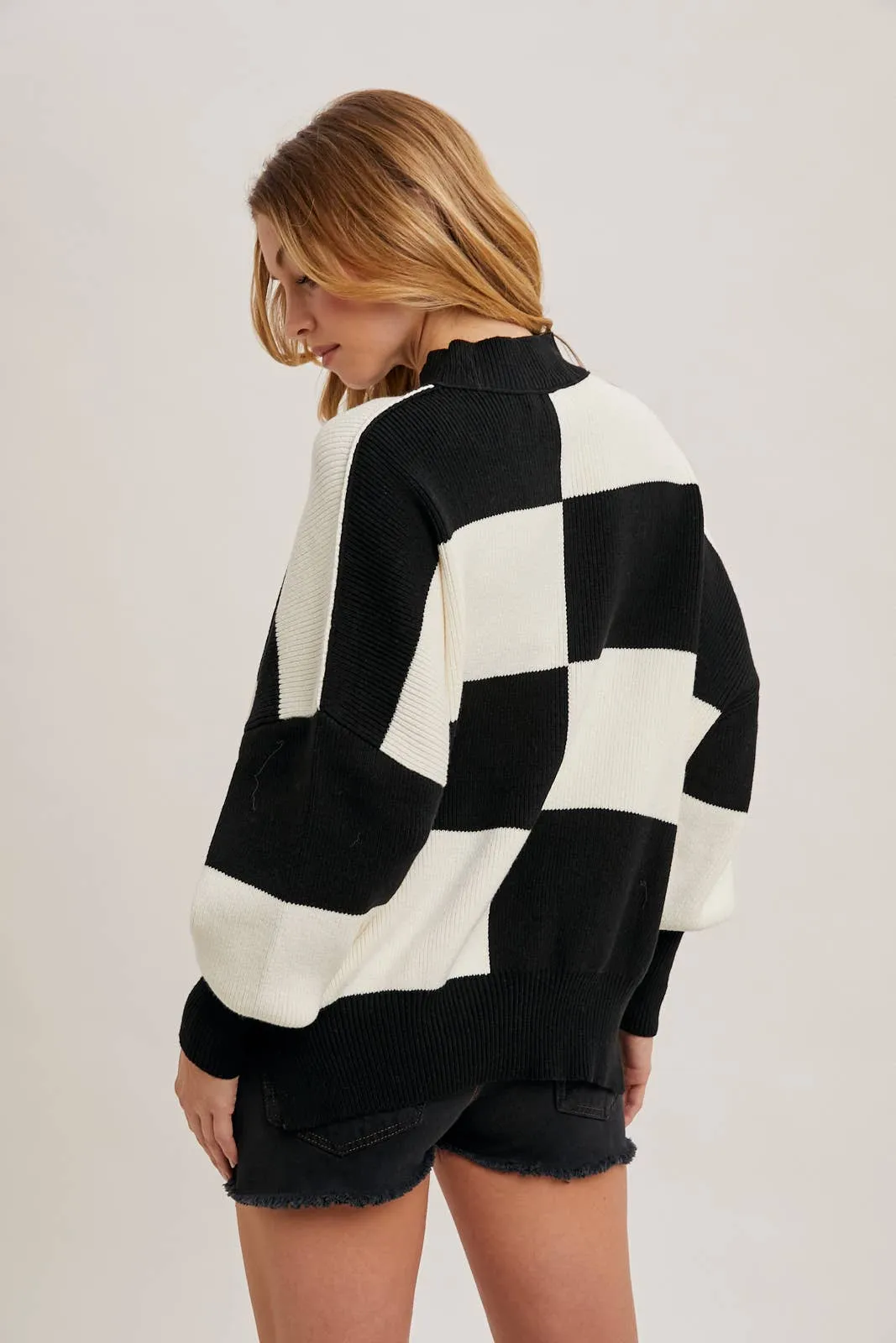 Black Color Block Sweater