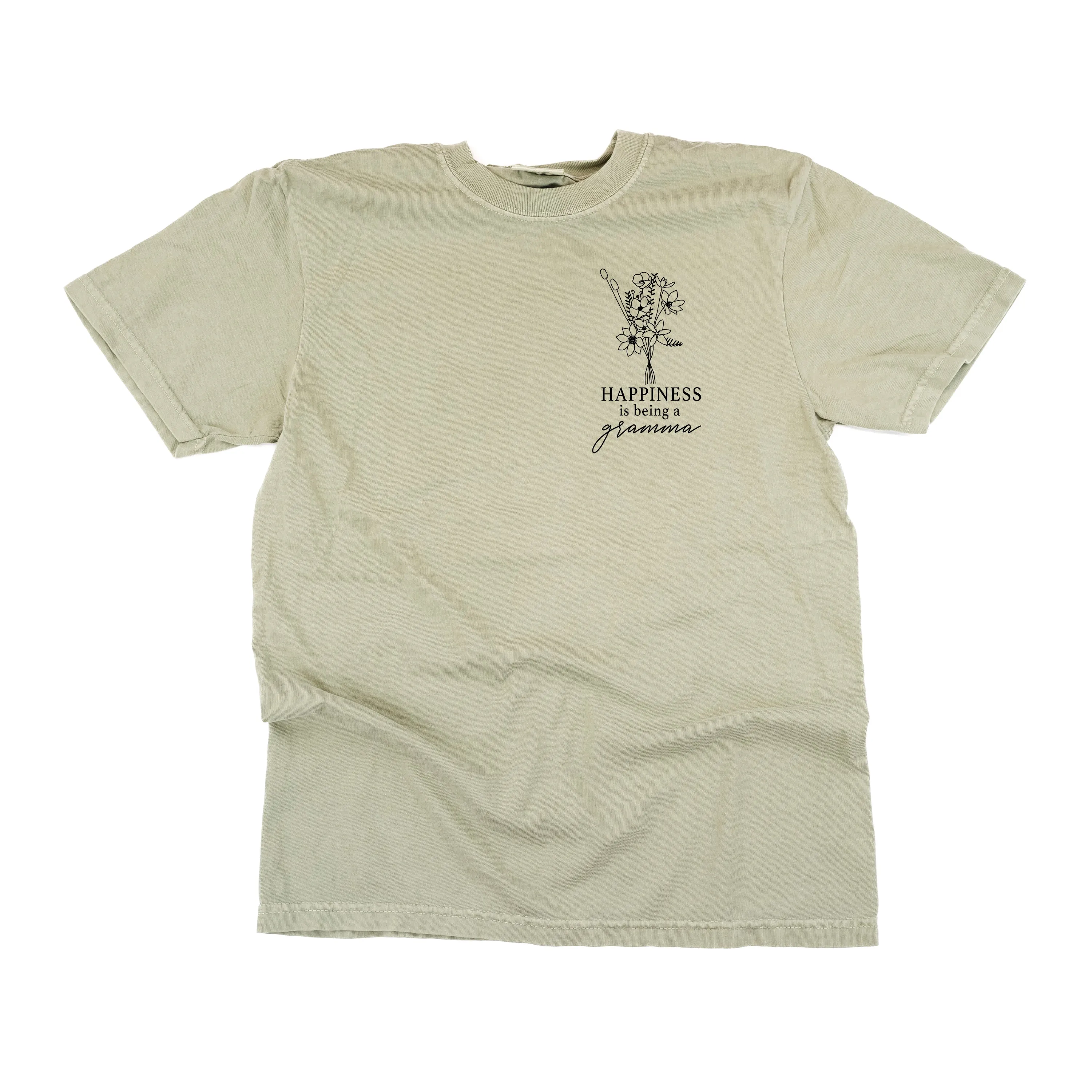 Bouquet Style - Happiness is Being a GRAMMA - SHORT SLEEVE COMFORT COLORS TEE