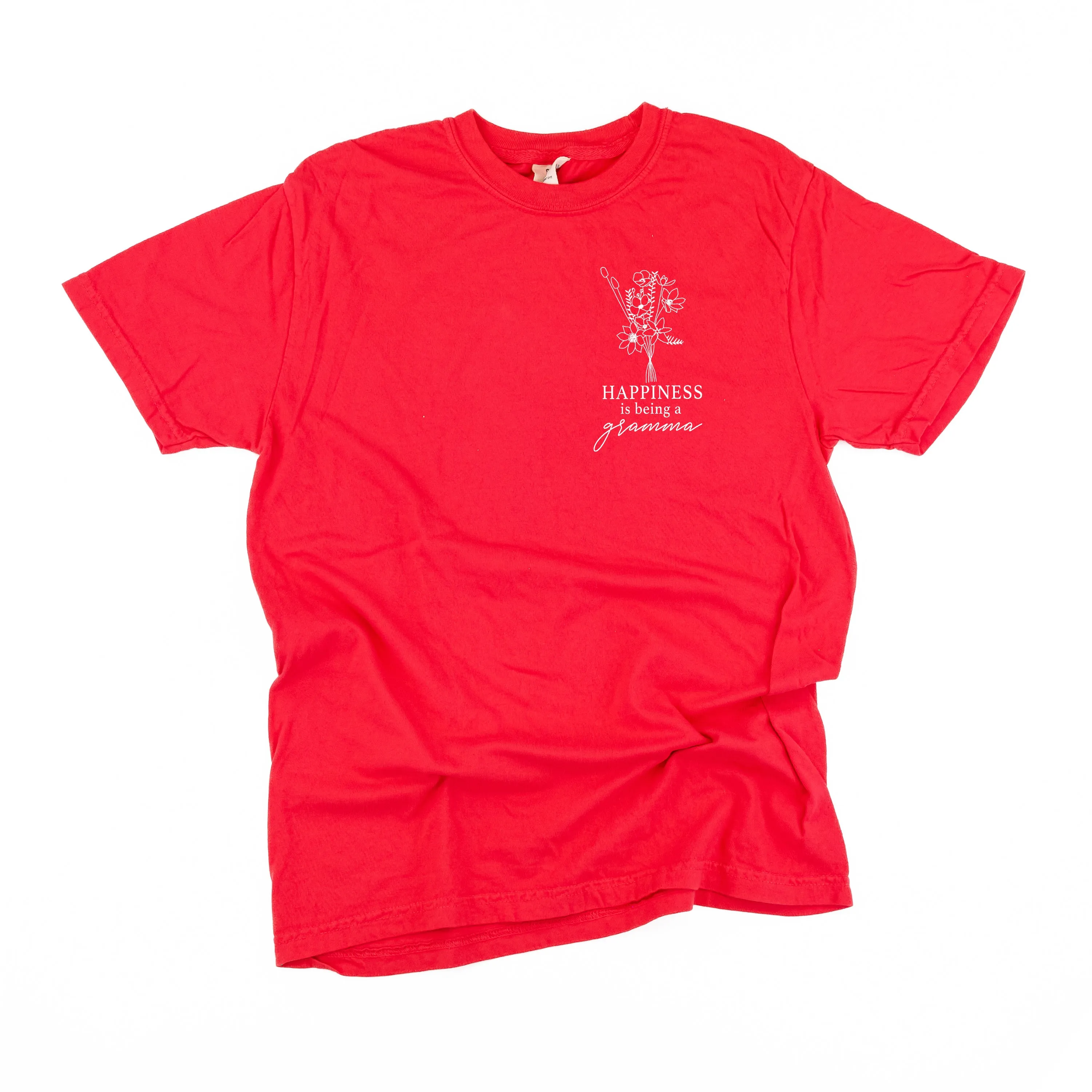 Bouquet Style - Happiness is Being a GRAMMA - SHORT SLEEVE COMFORT COLORS TEE