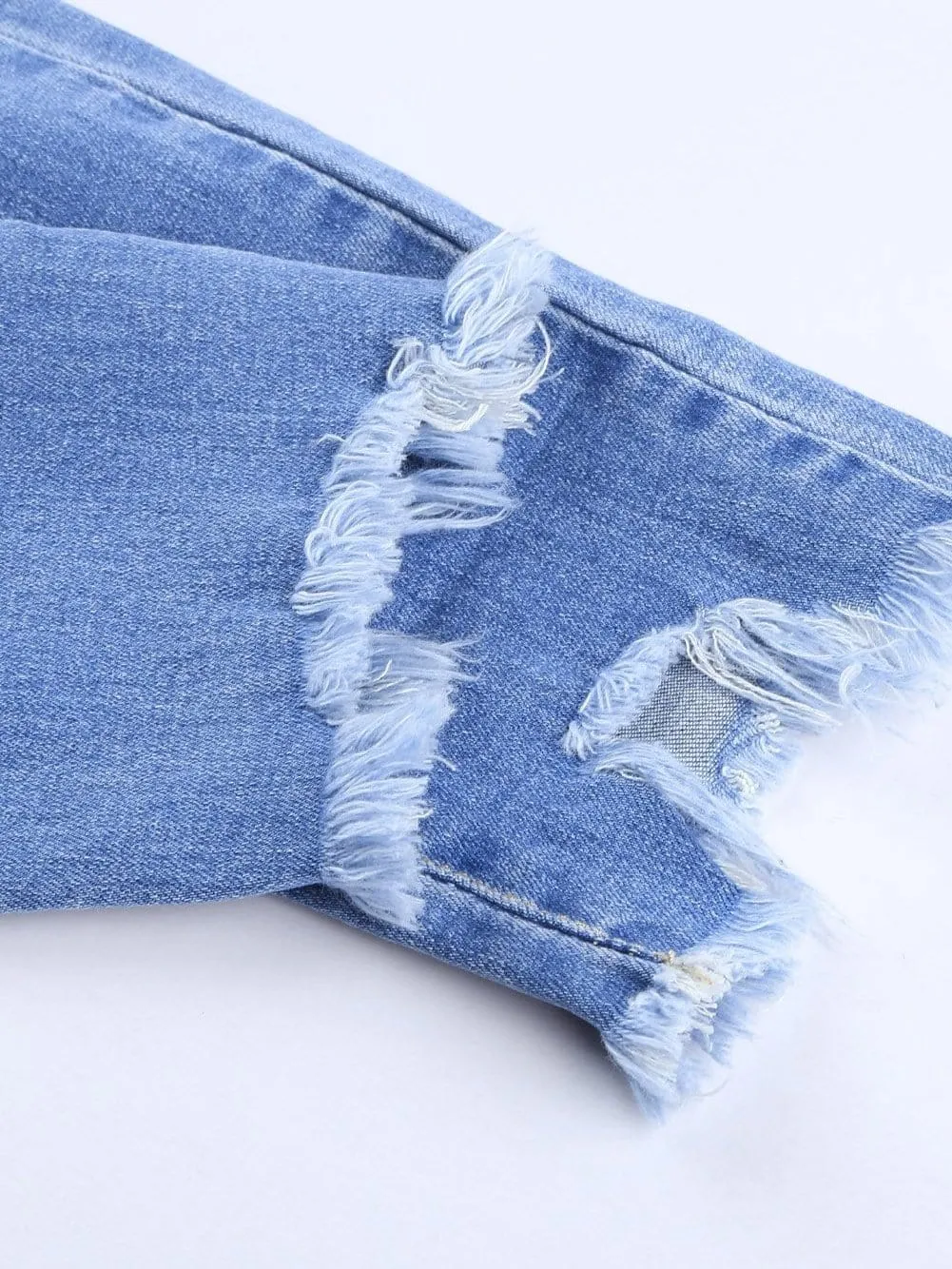 Boyfriend Fit Distressed Jeans