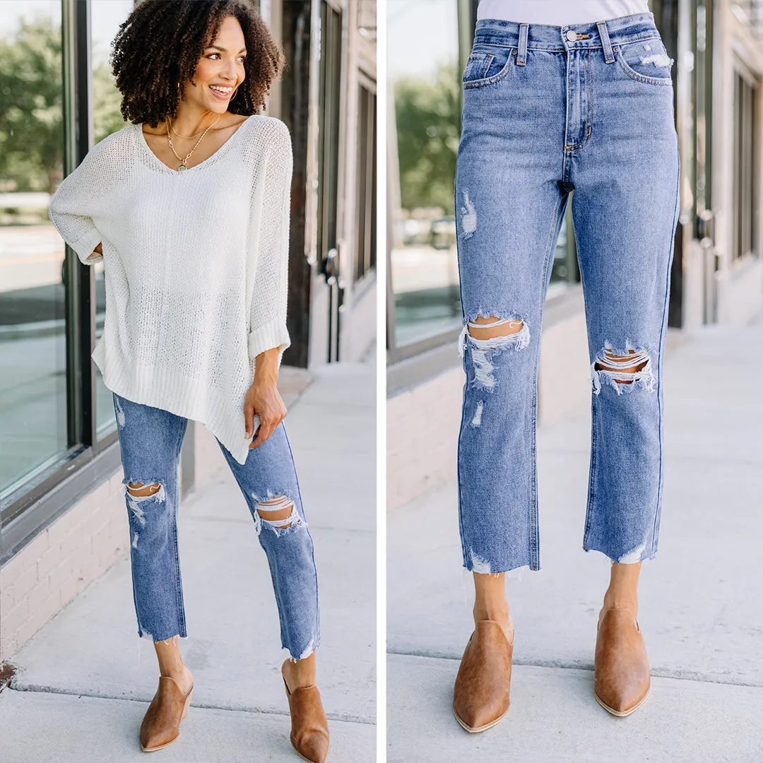 Captivating Love Medium Wash Distressed Jeans
