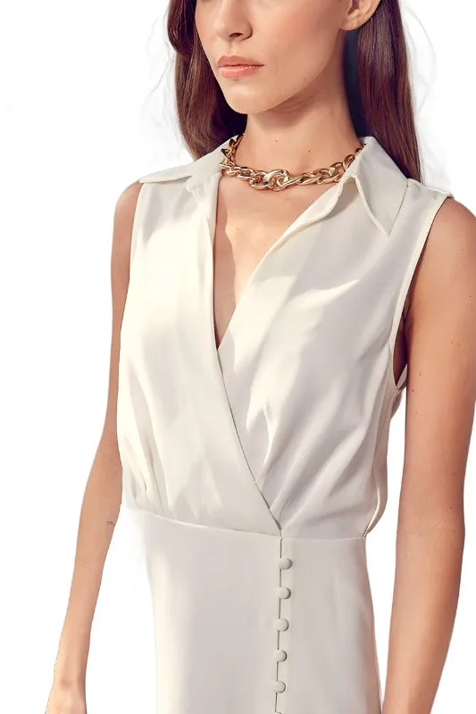 Collared Side Button Dress