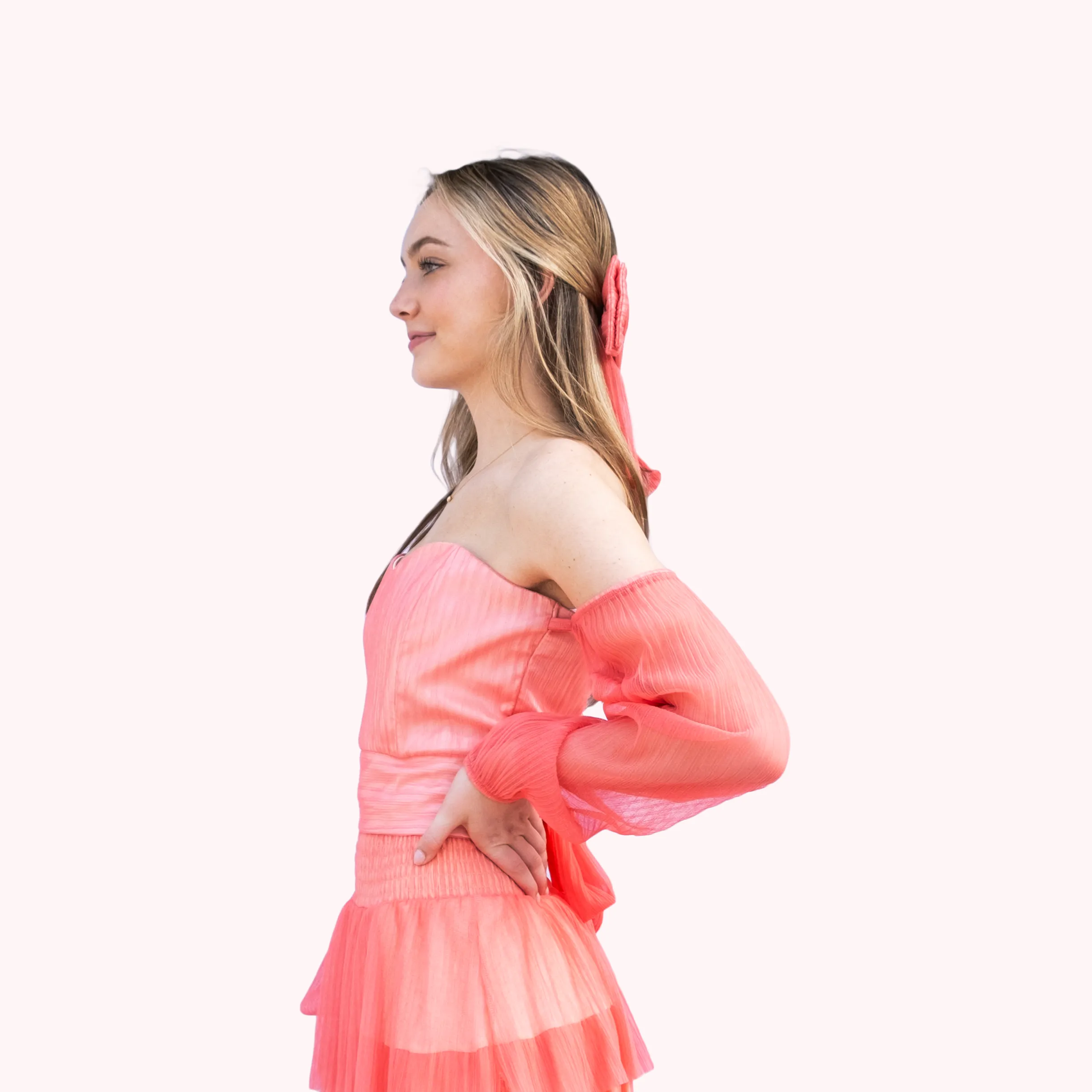 Coral Tulle Julie Corset Top