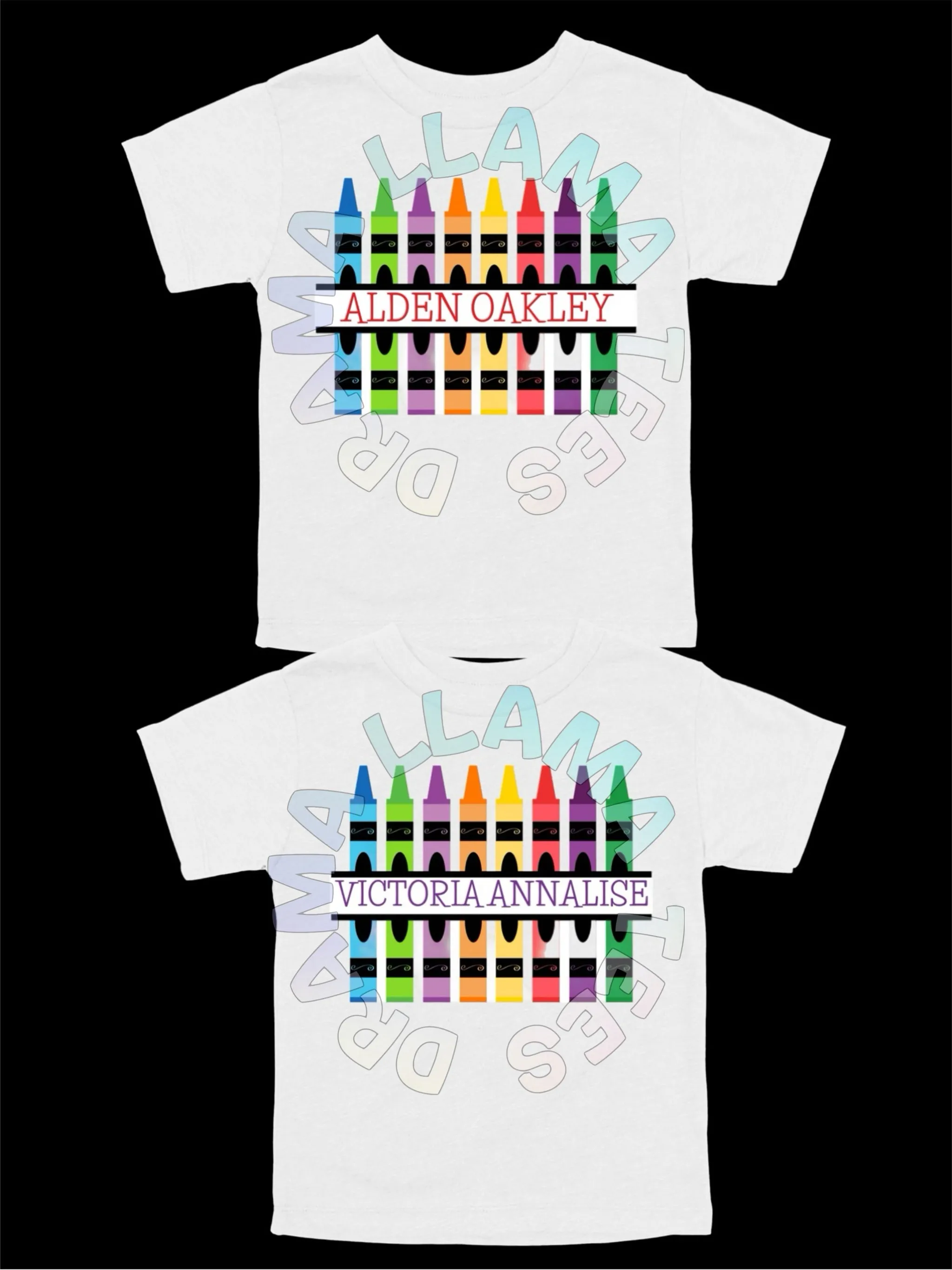 Crayons Name Tees *multiple color options*