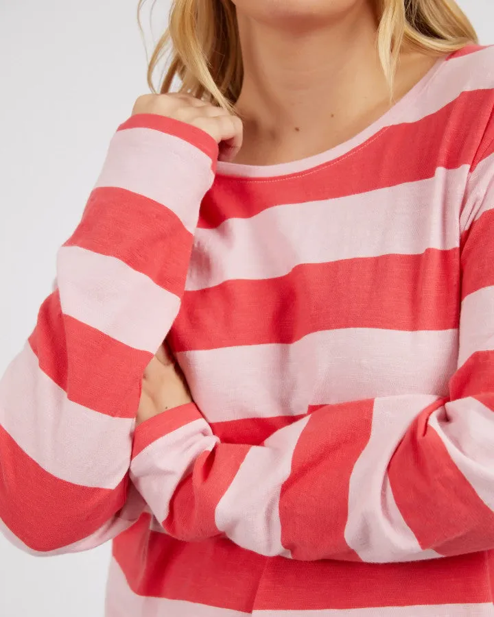 Elm - Spritz Stripe L/S Tee - Coral Spritz Stripe
