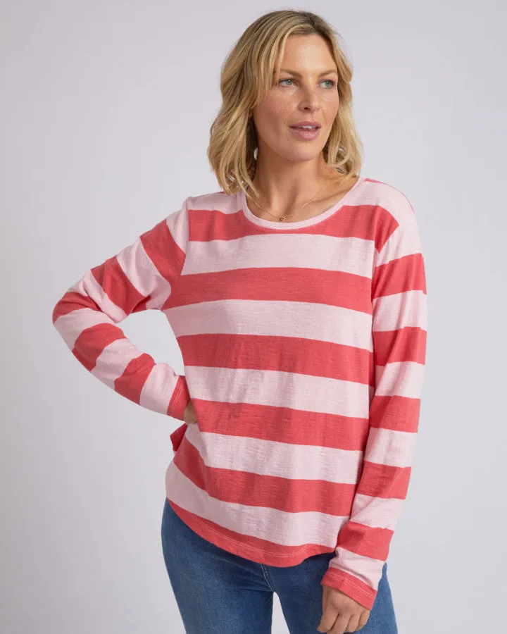 Elm - Spritz Stripe L/S Tee - Coral Spritz Stripe
