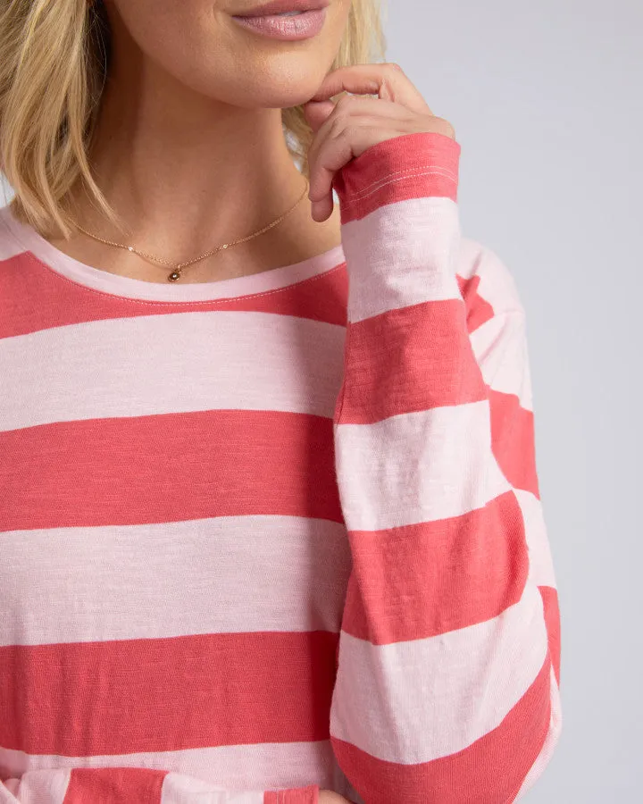 Elm - Spritz Stripe L/S Tee - Coral Spritz Stripe