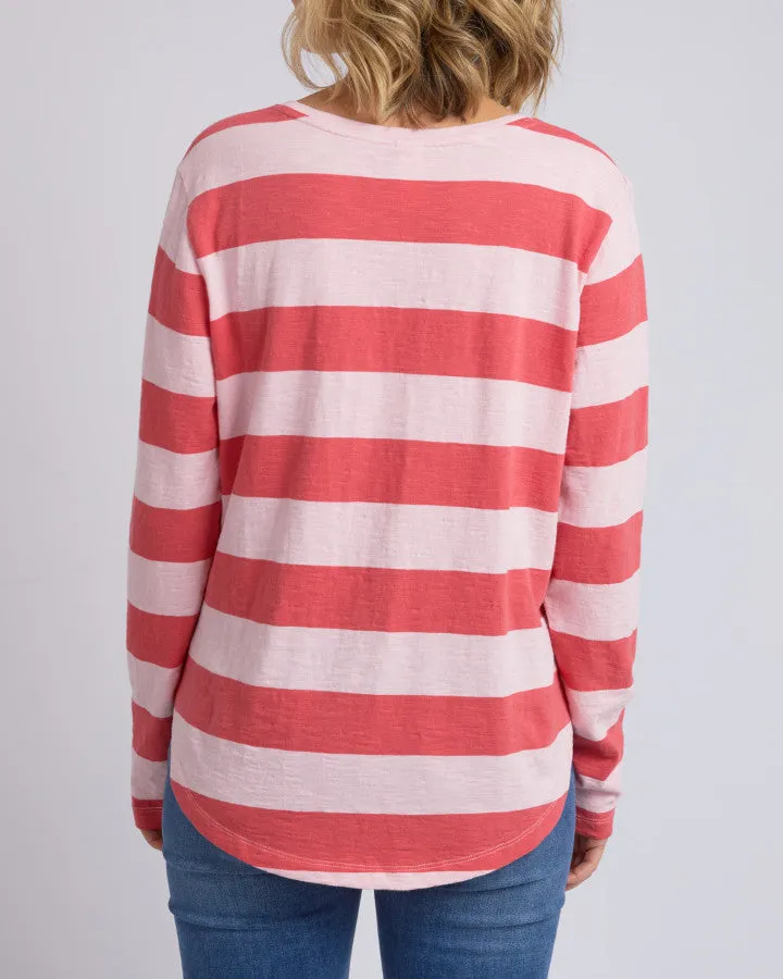 Elm - Spritz Stripe L/S Tee - Coral Spritz Stripe