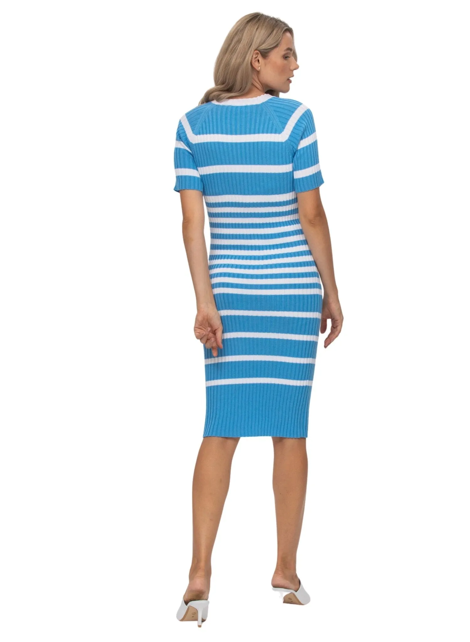 Emanuelle Maternity Dress - White/Azure