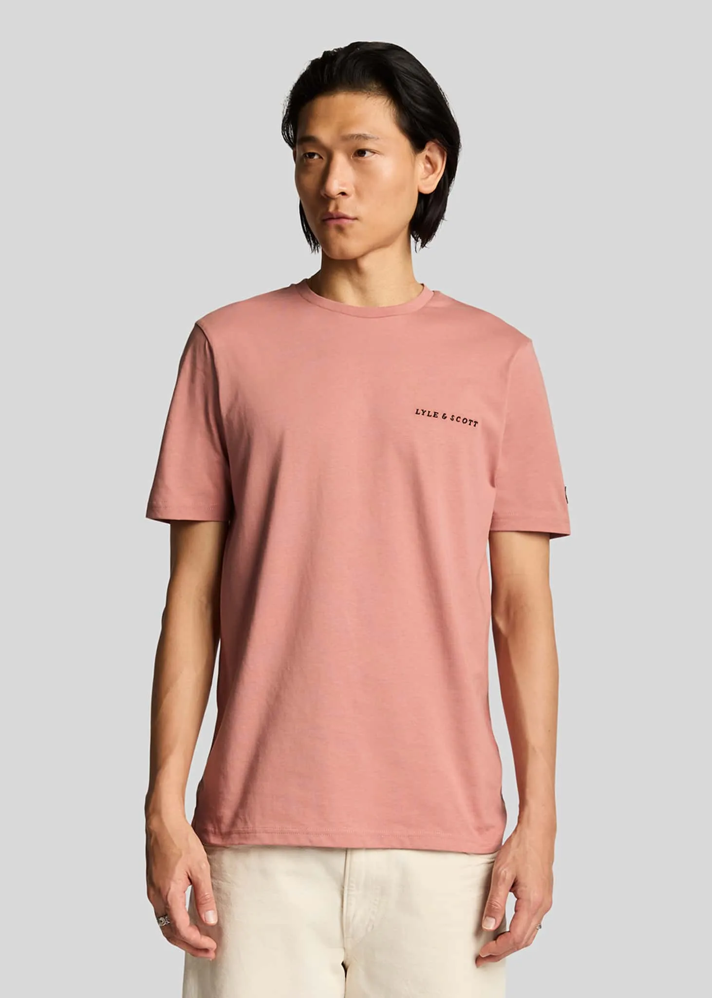 Embroidered t-shirt - ash red jet black
