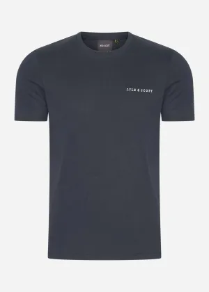 Embroidered t-shirt - dark navy white