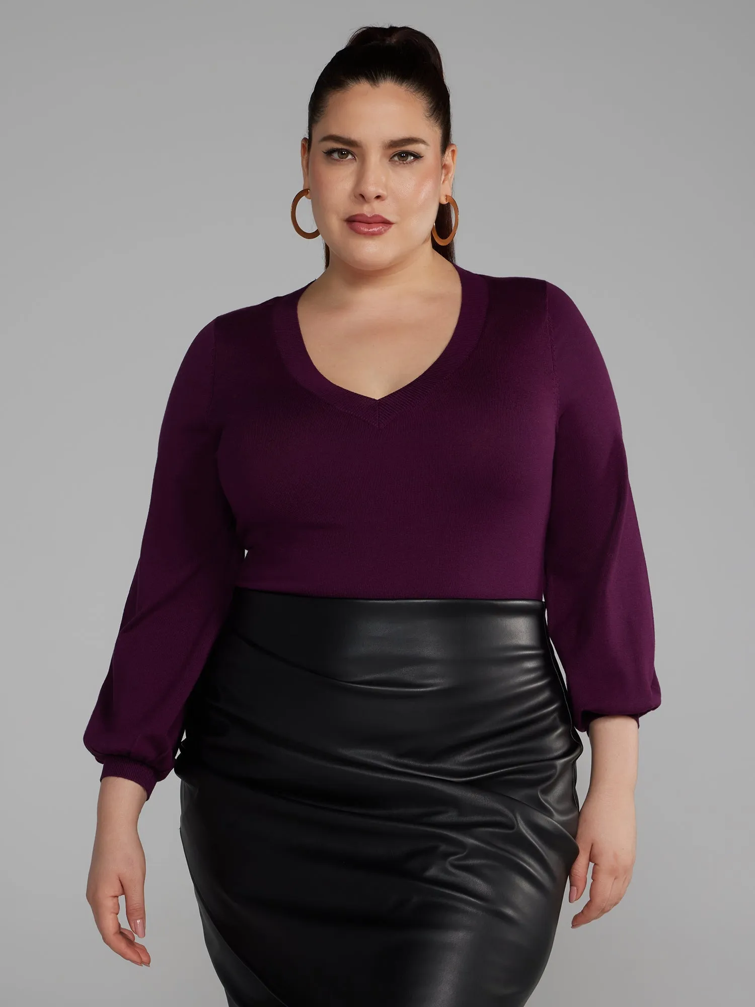 Fashion To Figure - V-Neck Pullover Sweater