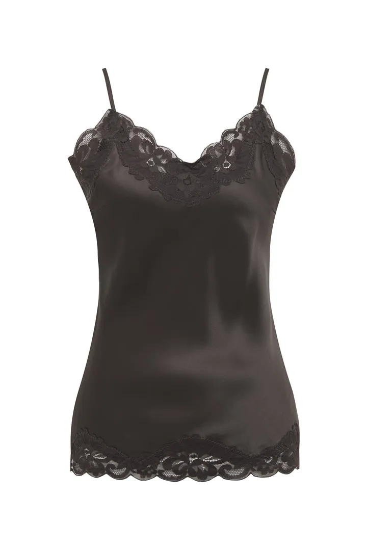 Floral Lace Cami in Dark Grey