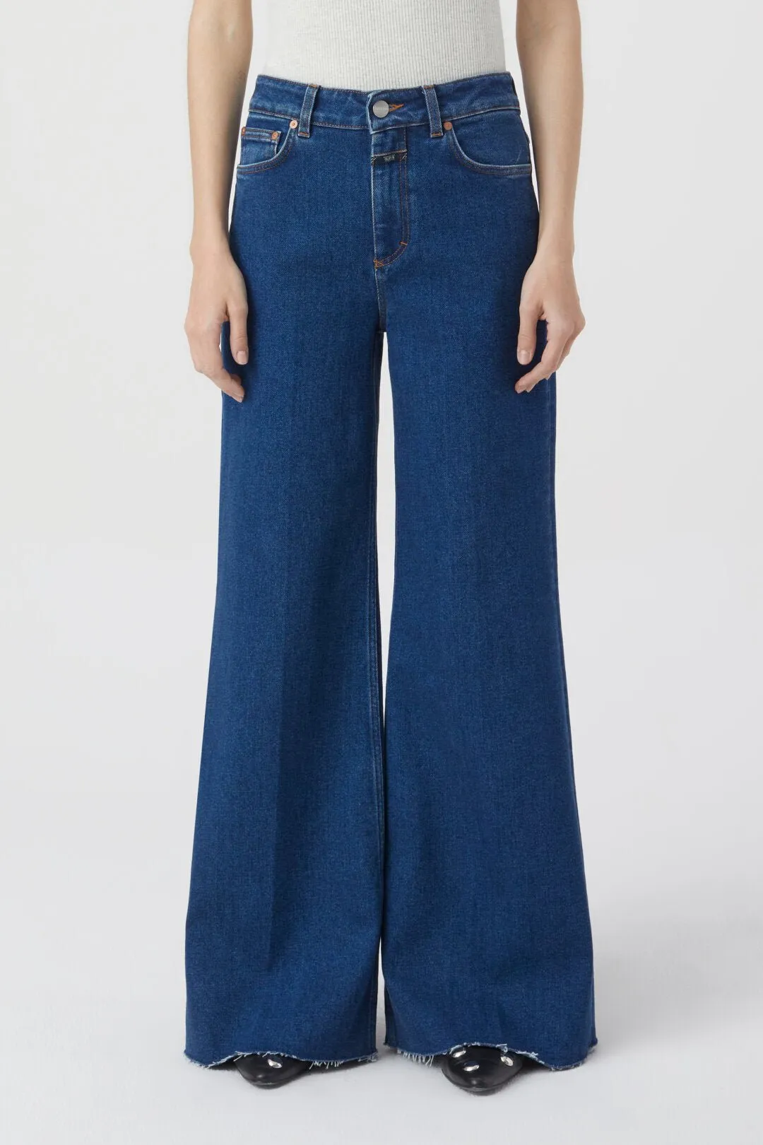 Glow-up High Waisted Flare Jean - Dark Blue