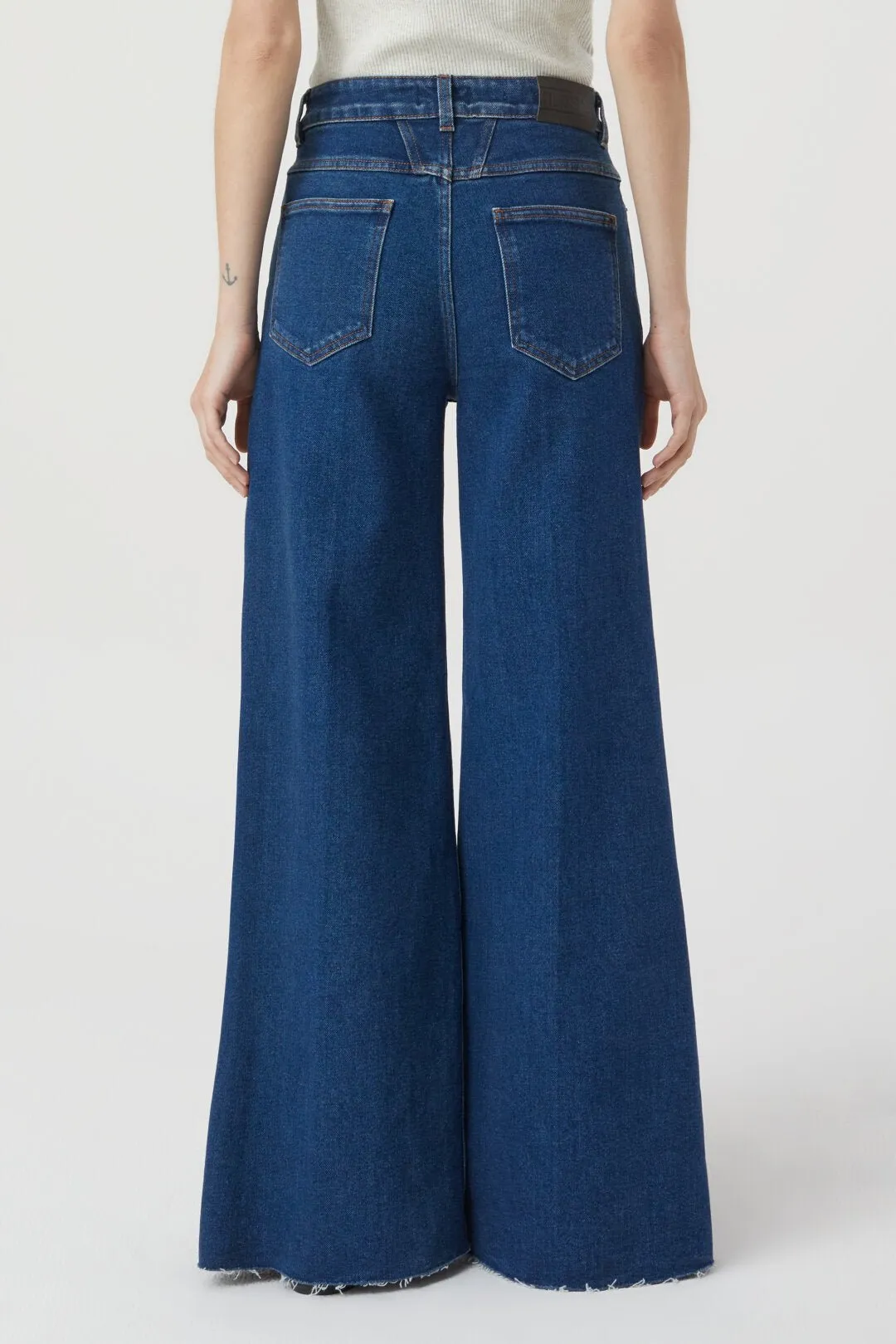 Glow-up High Waisted Flare Jean - Dark Blue