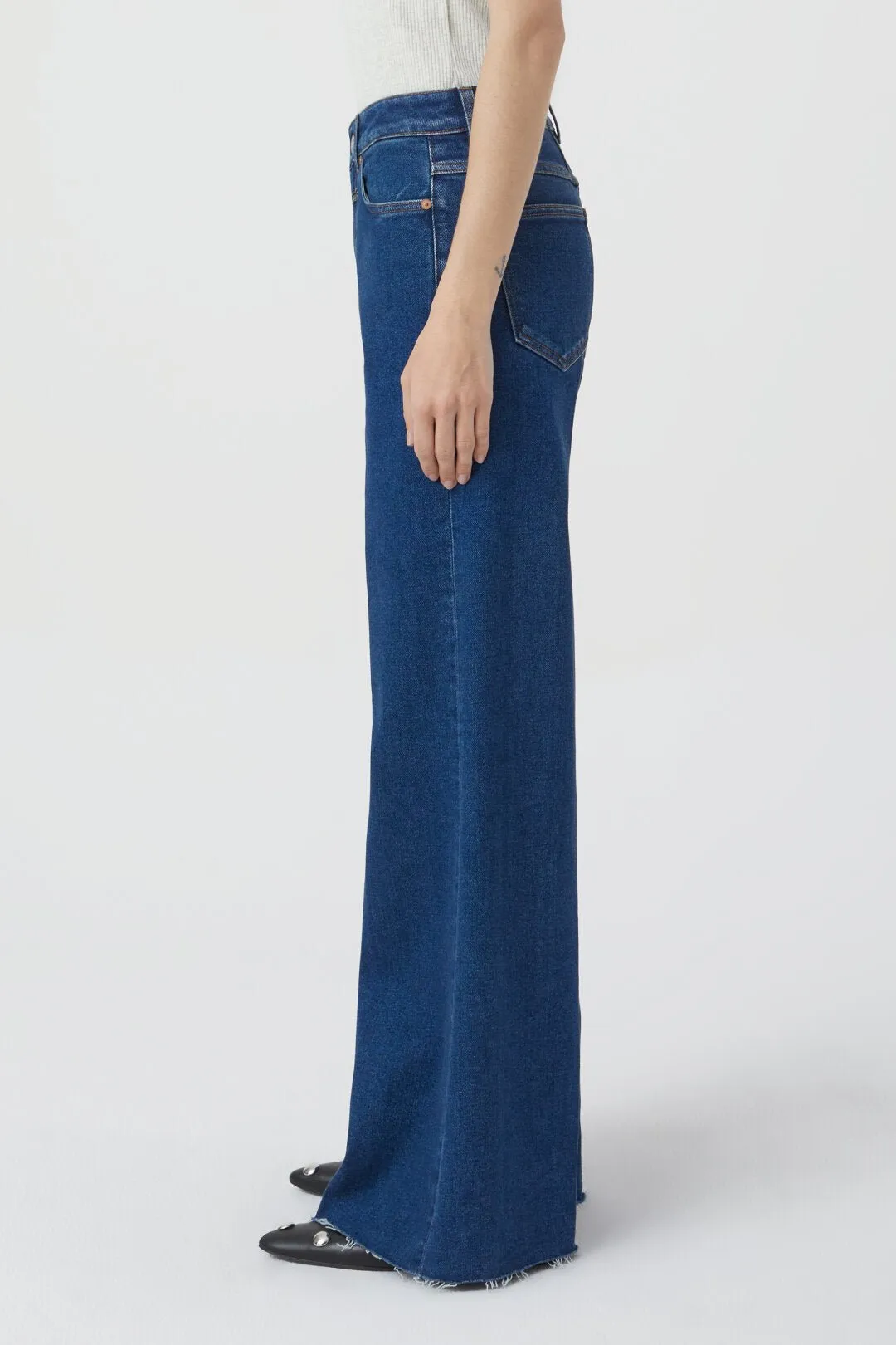 Glow-up High Waisted Flare Jean - Dark Blue
