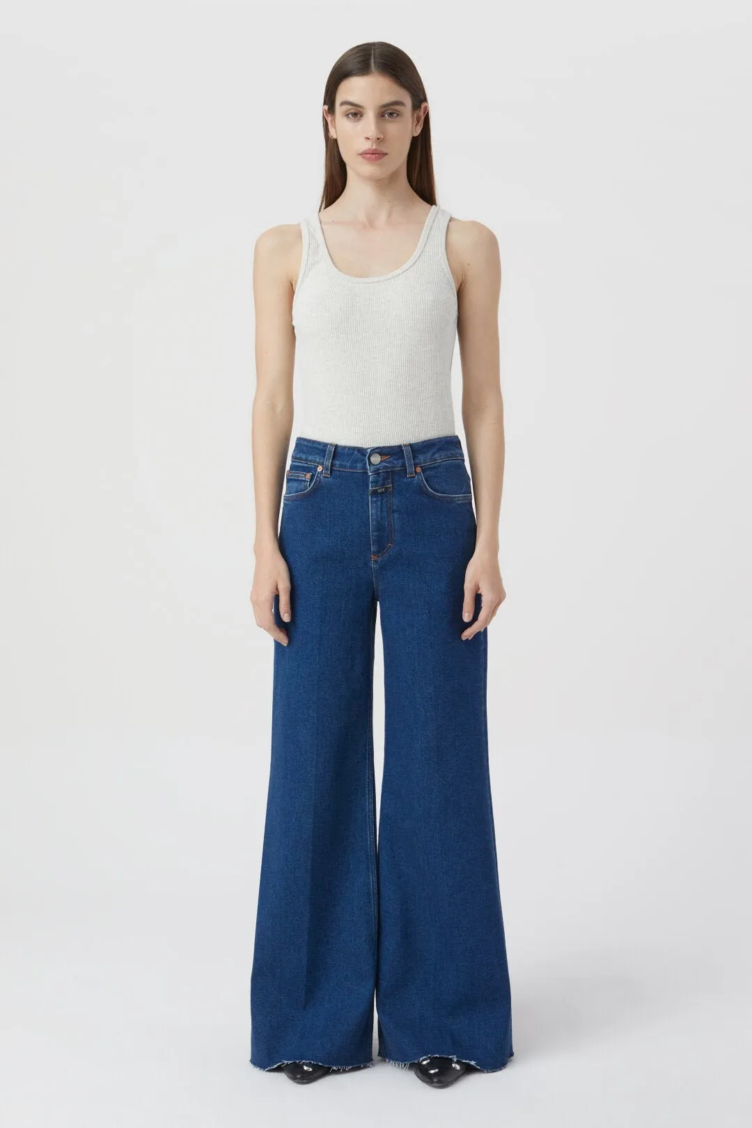 Glow-up High Waisted Flare Jean - Dark Blue