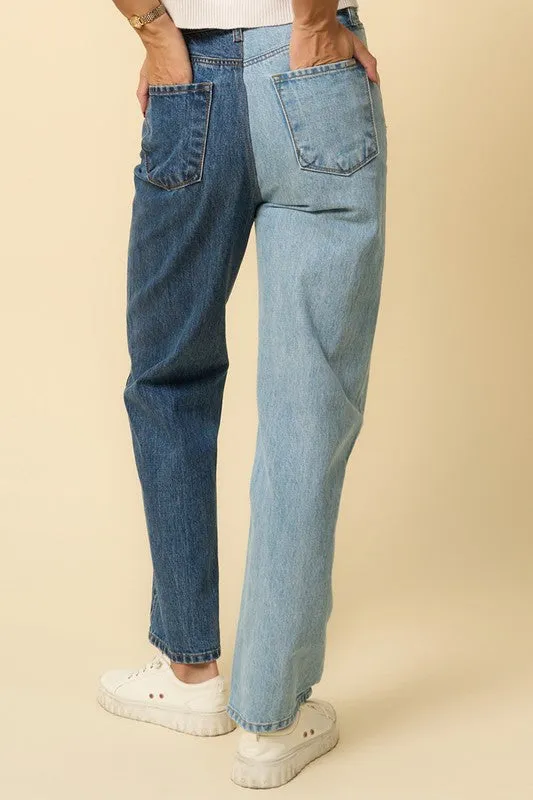 HIGH WAISTED CROSSOVER STRAIGHT JEANS *Online Only*