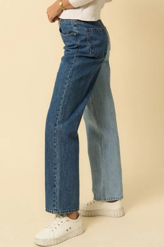 HIGH WAISTED CROSSOVER STRAIGHT JEANS *Online Only*