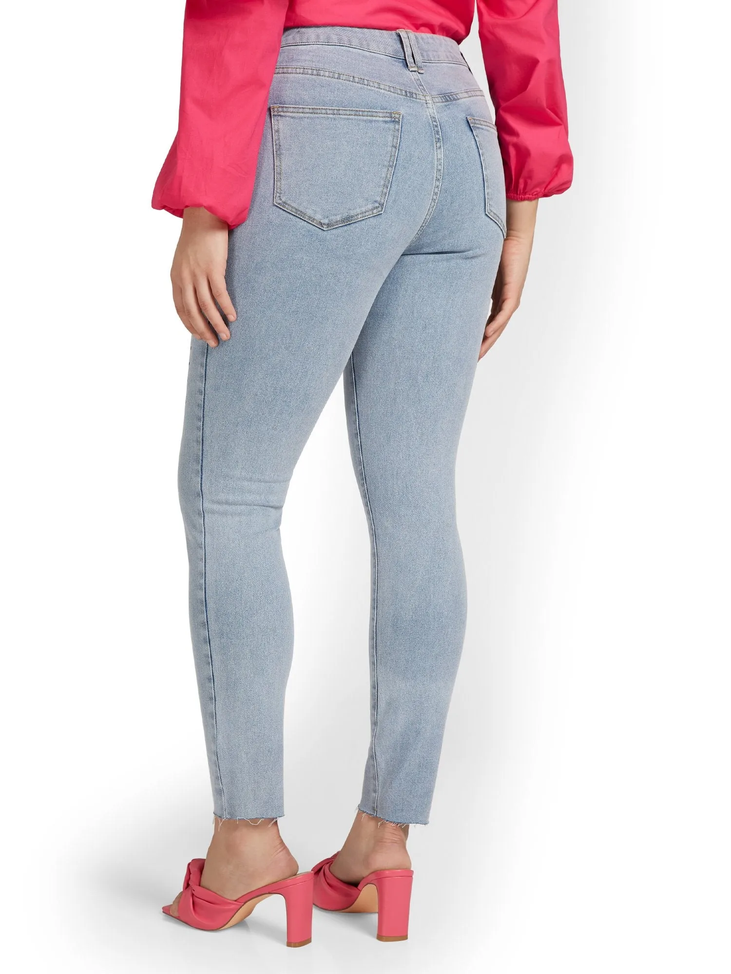 High-Waisted Super-Skinny Jeans - Paint-Splatter