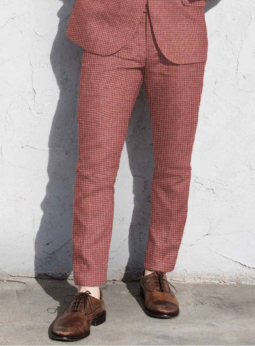 Italian Prato Tango Houndstooth Linen Pants