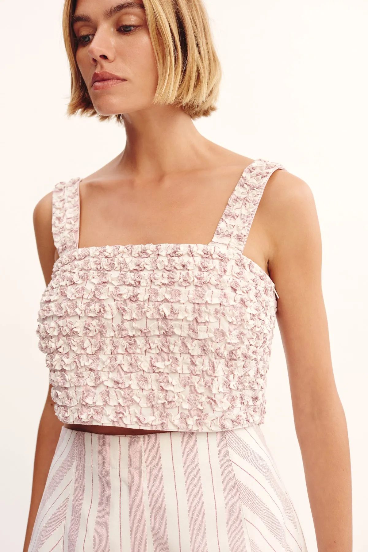 LENA CROP TOP - VINTAGE STRIPE