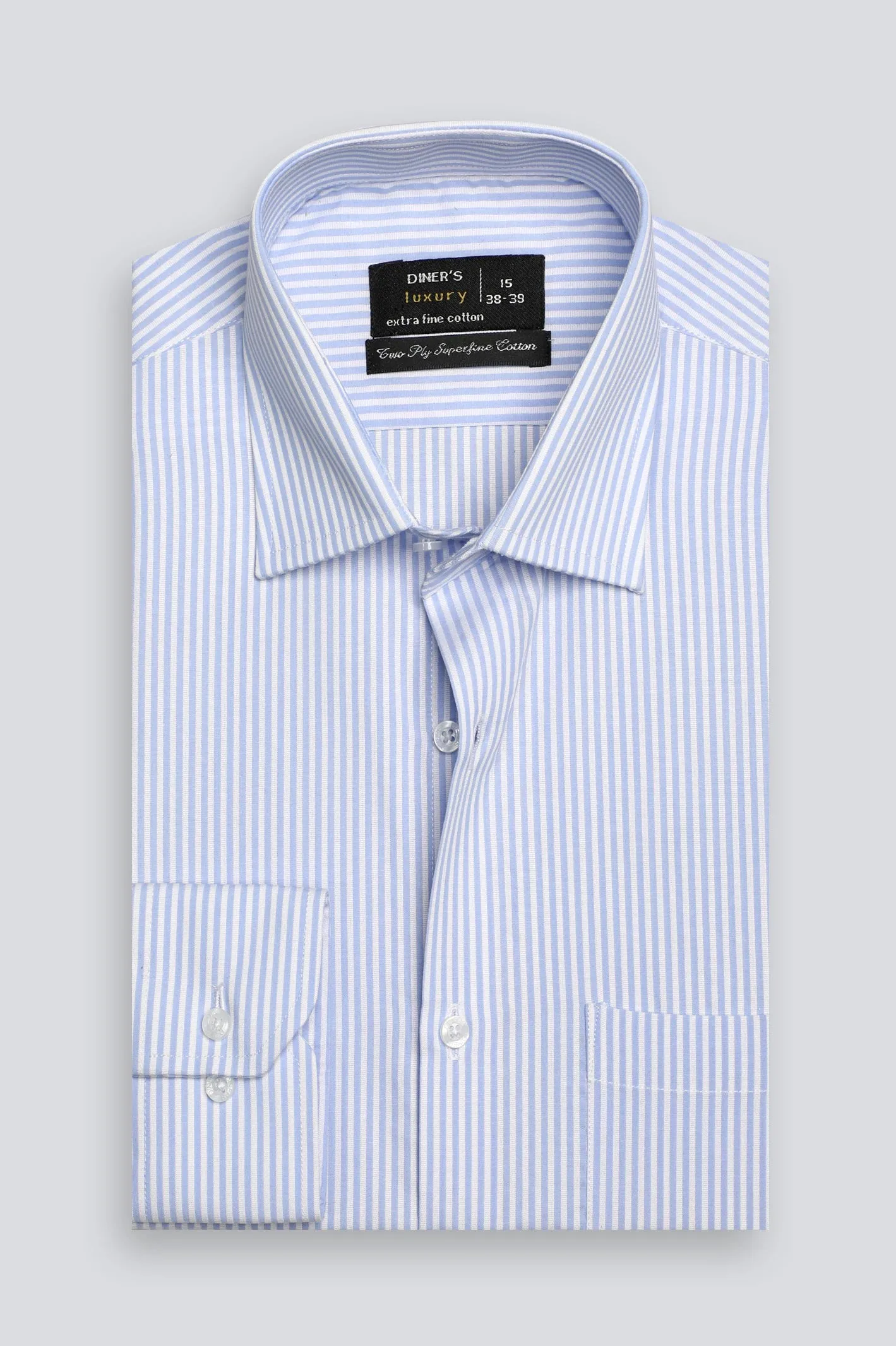 Light Blue Bengal Strieps Formal Shirt