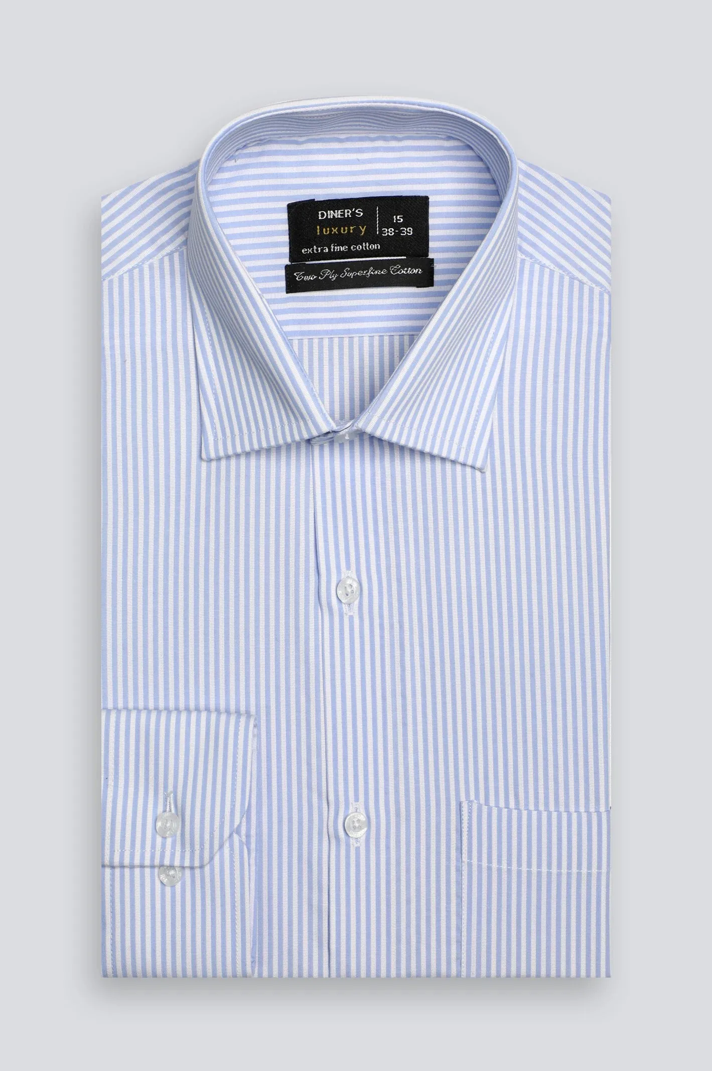 Light Blue Bengal Strieps Formal Shirt