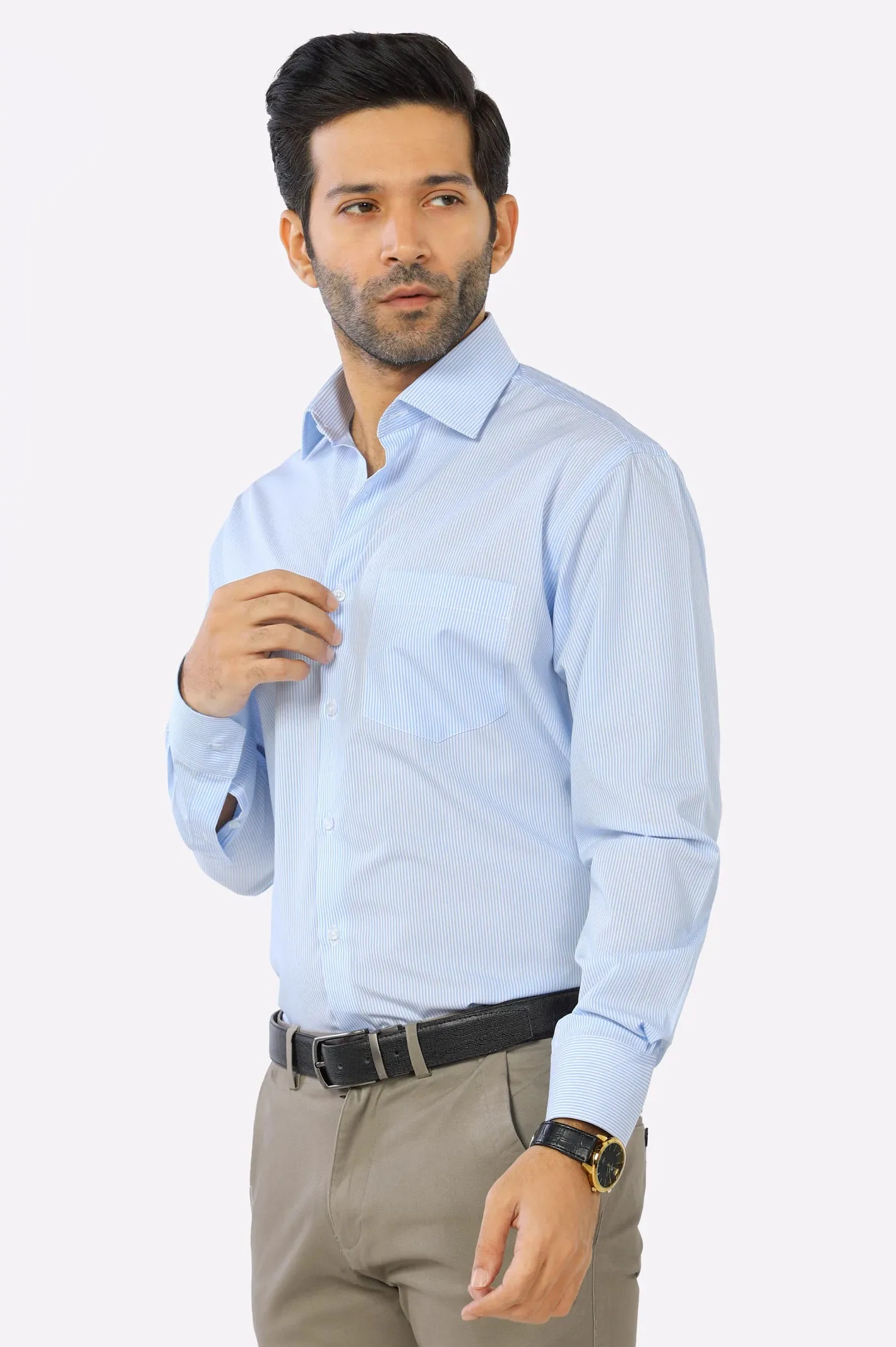 Light Blue Candy Stripe Formal Shirt