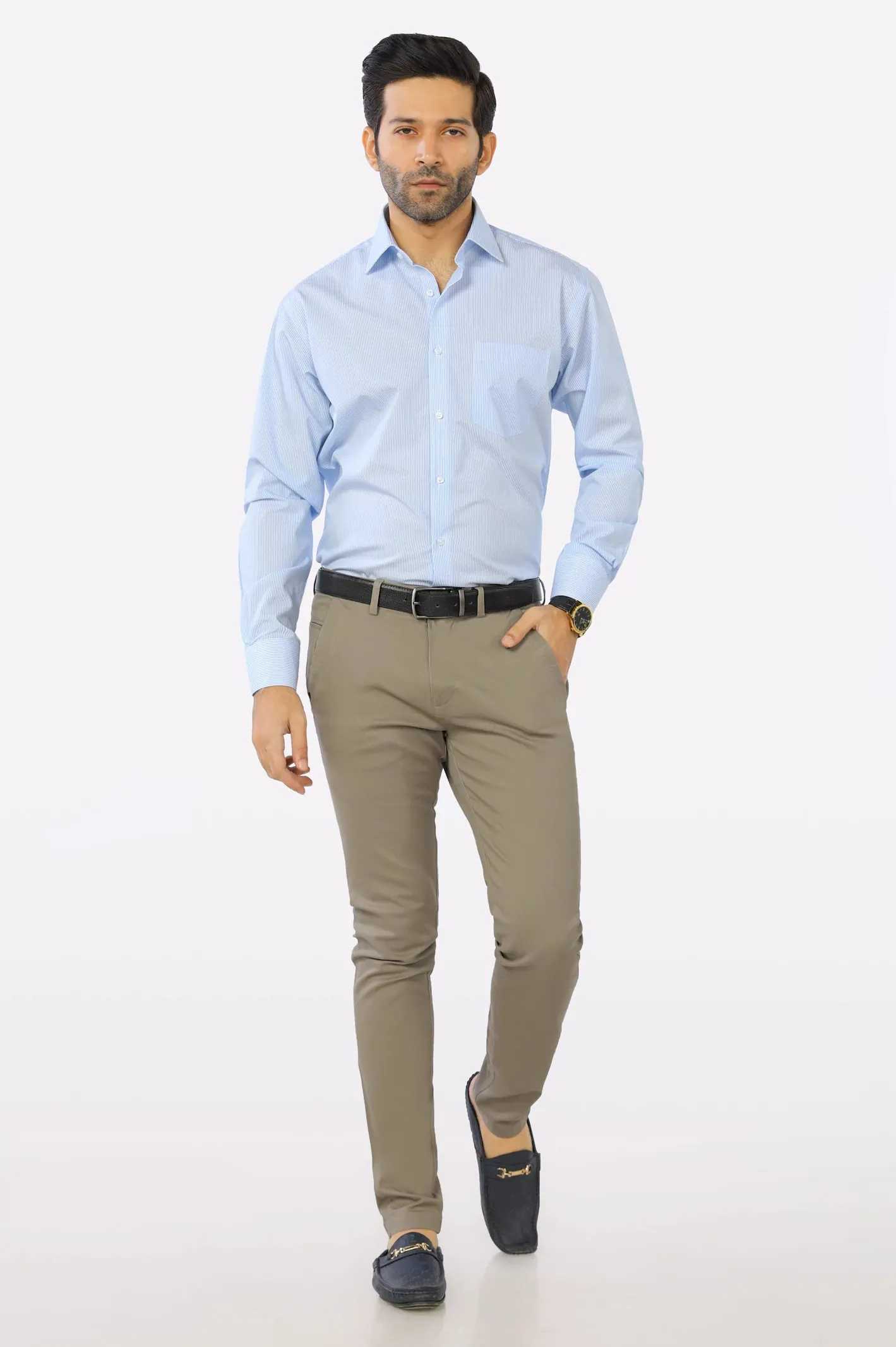Light Blue Candy Stripe Formal Shirt