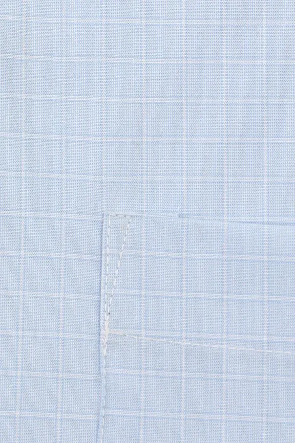 Light Blue Check Formal Shirt (Half Sleeves)
