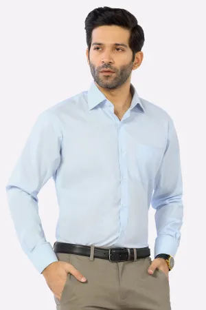 Light Blue Stripe Textured Formal Shirt