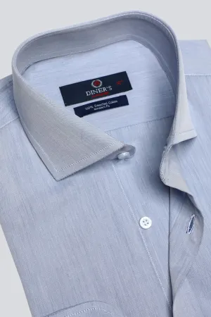 Light Blue Textured Formal Autograph Shirt