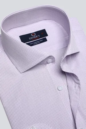 Light Pink Mini-Check Formal Autograph Shirt