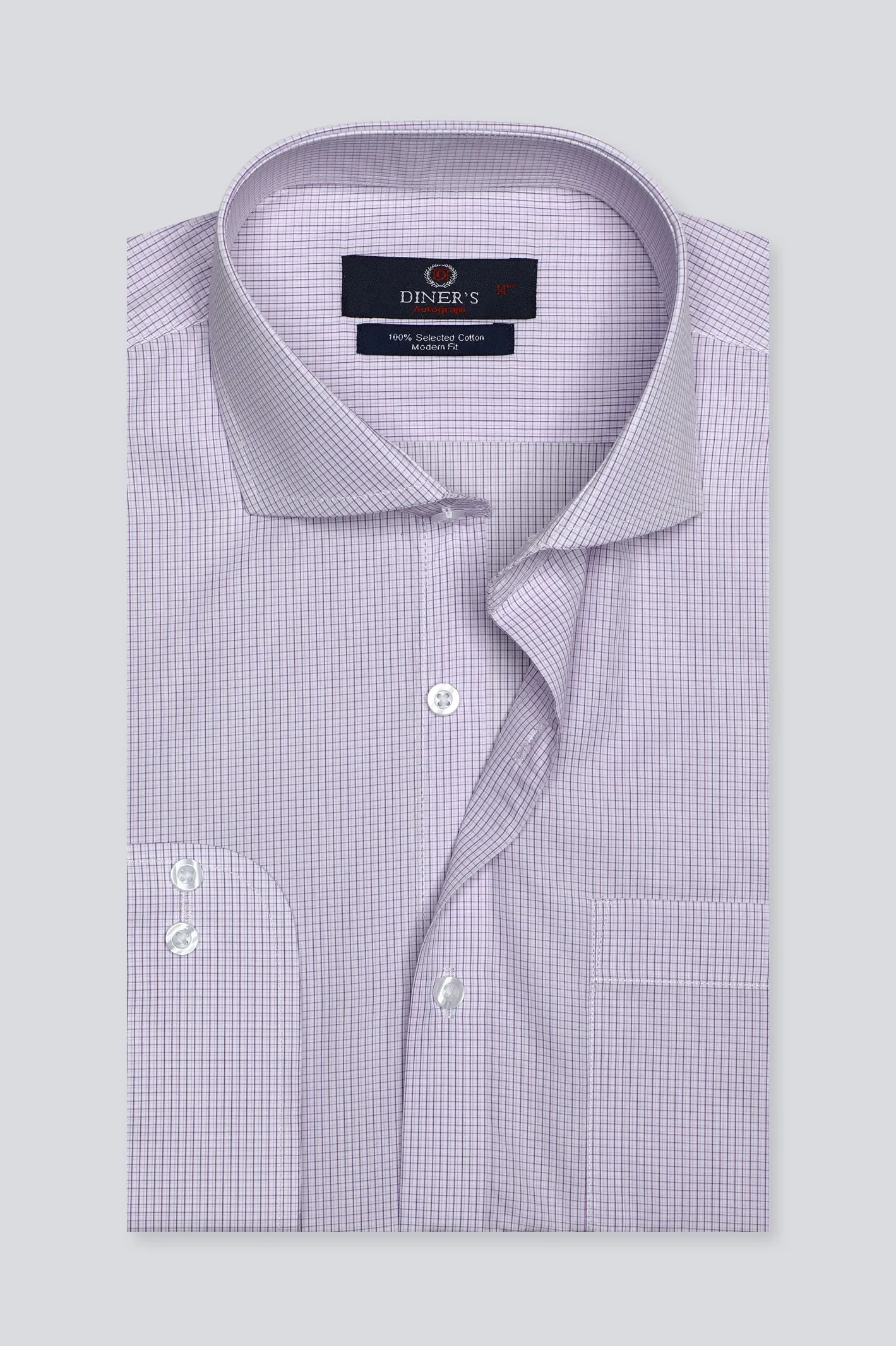 Light Pink Mini-Check Formal Autograph Shirt
