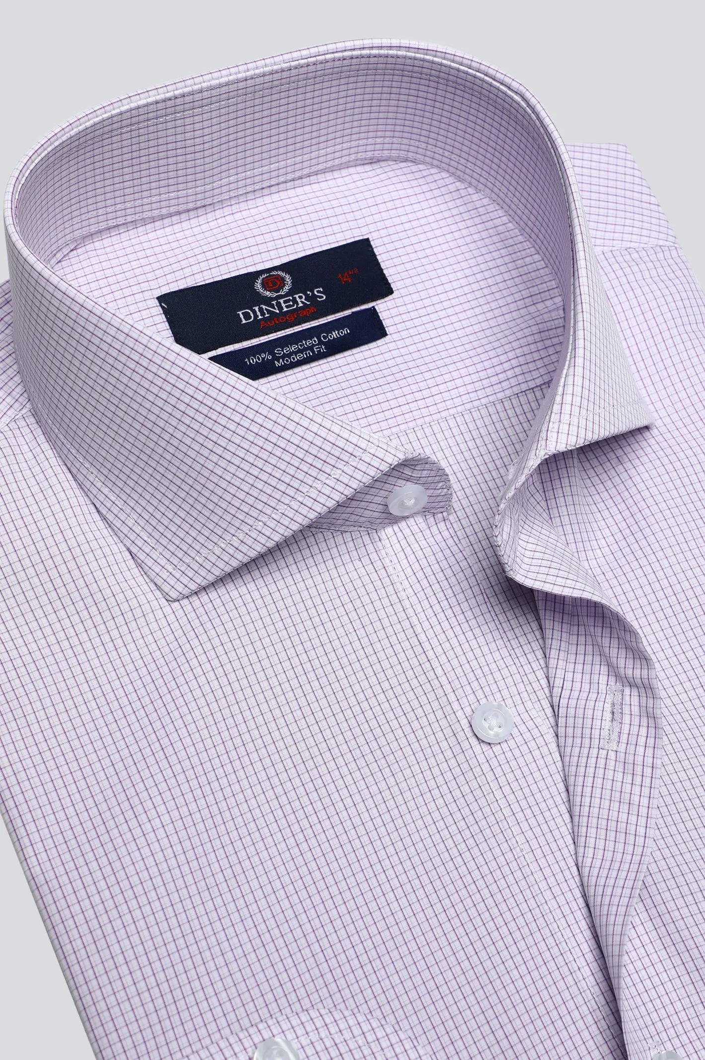 Light Pink Mini-Check Formal Autograph Shirt