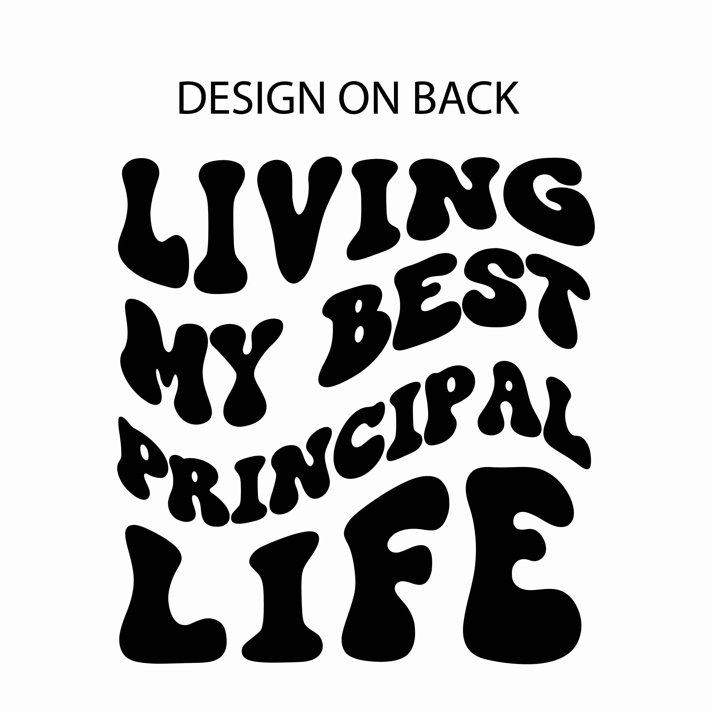 Living My Best Principal Life (w/ Pocket Melty Smiley) - SHORT SLEEVE COMFORT COLORS TEE
