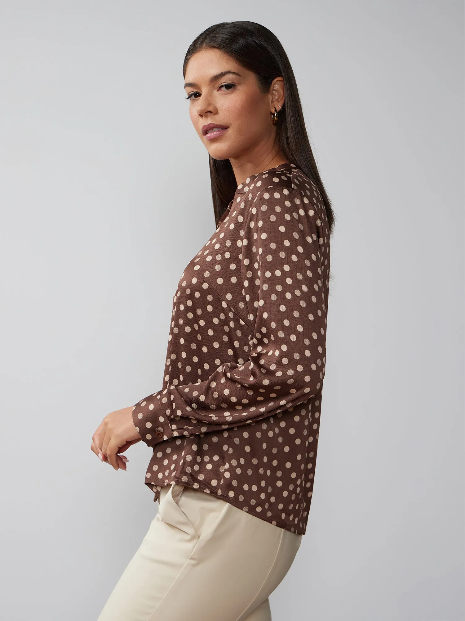 Long Sleeve Printed Blouse