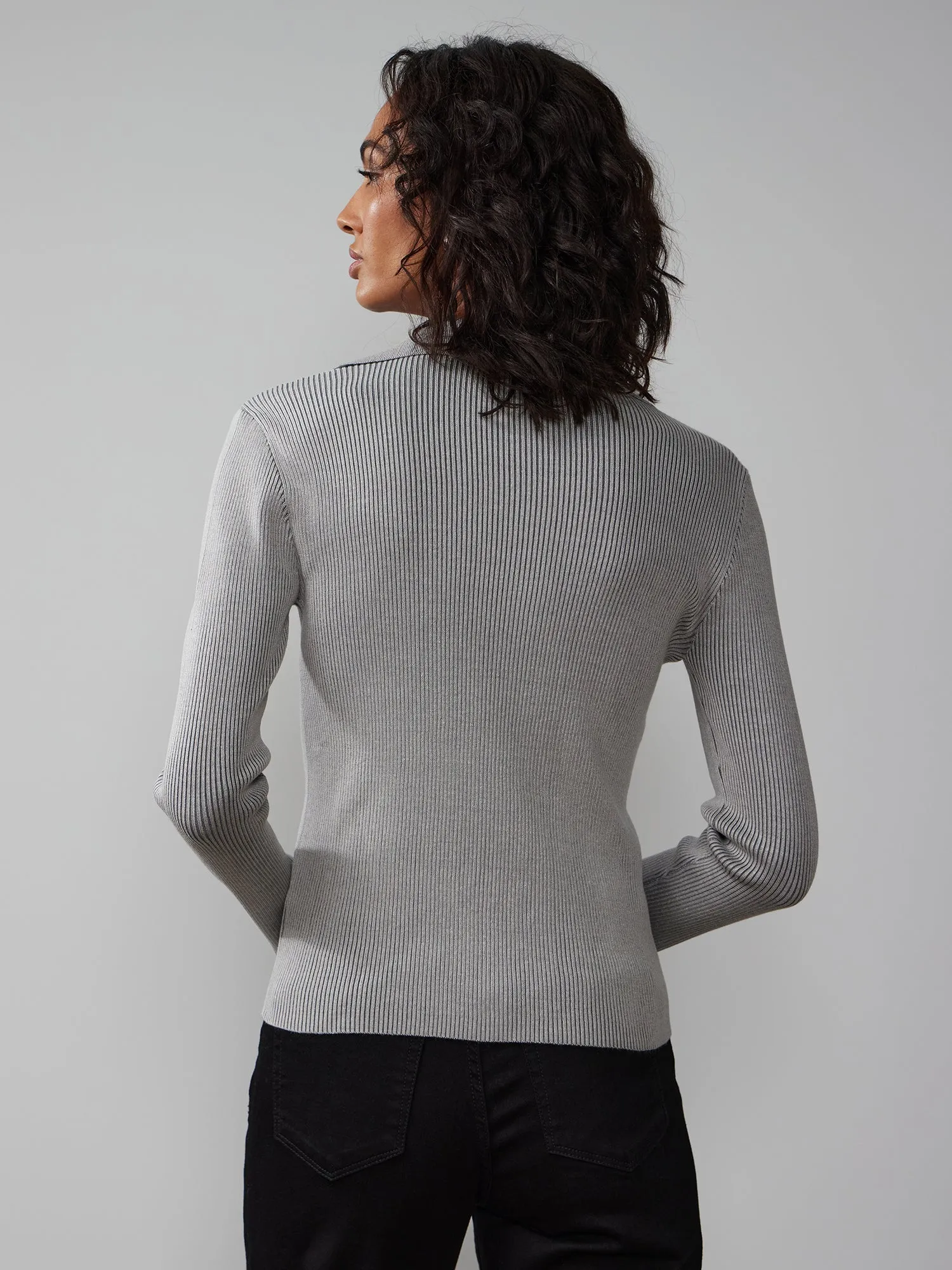 Long Sleeve Rib Knit Sweater