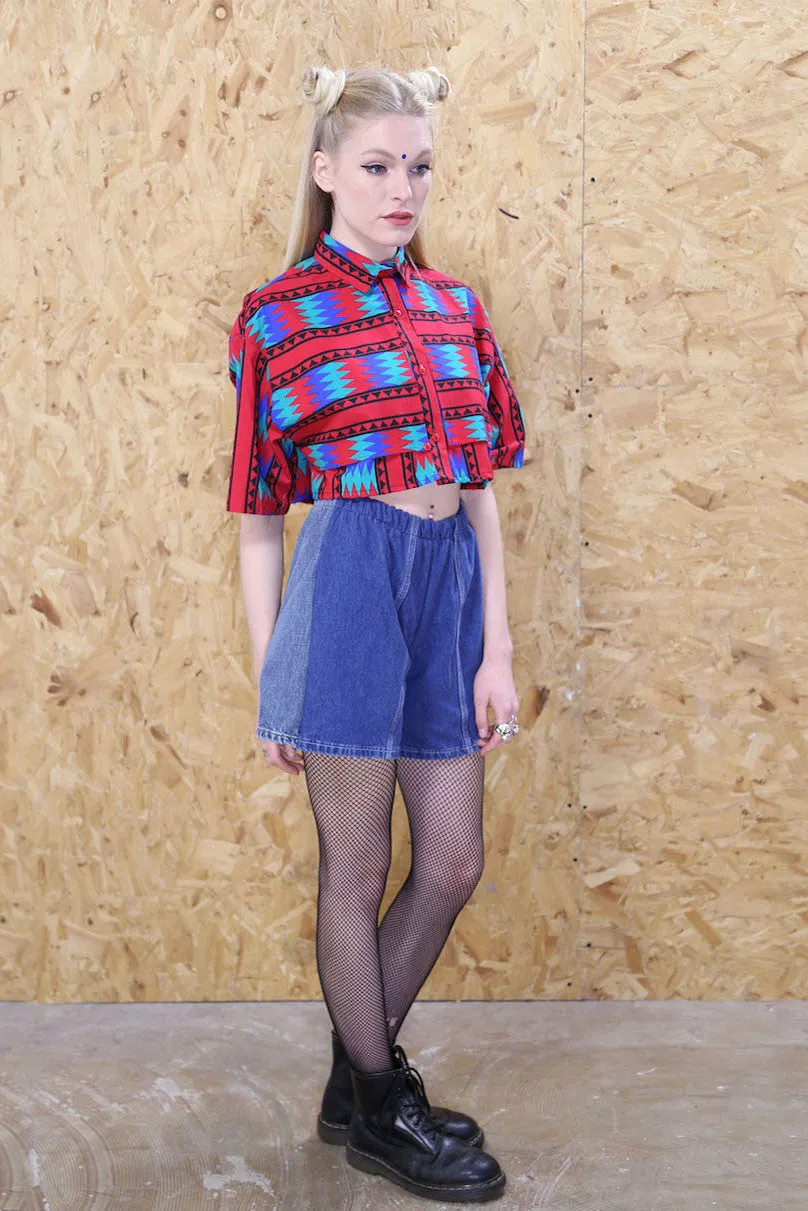 LOOT Label Cropped Navajo Print shirt