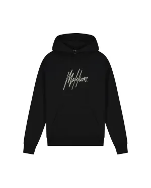 Malelions Men Striped Signature Hoodie | Black