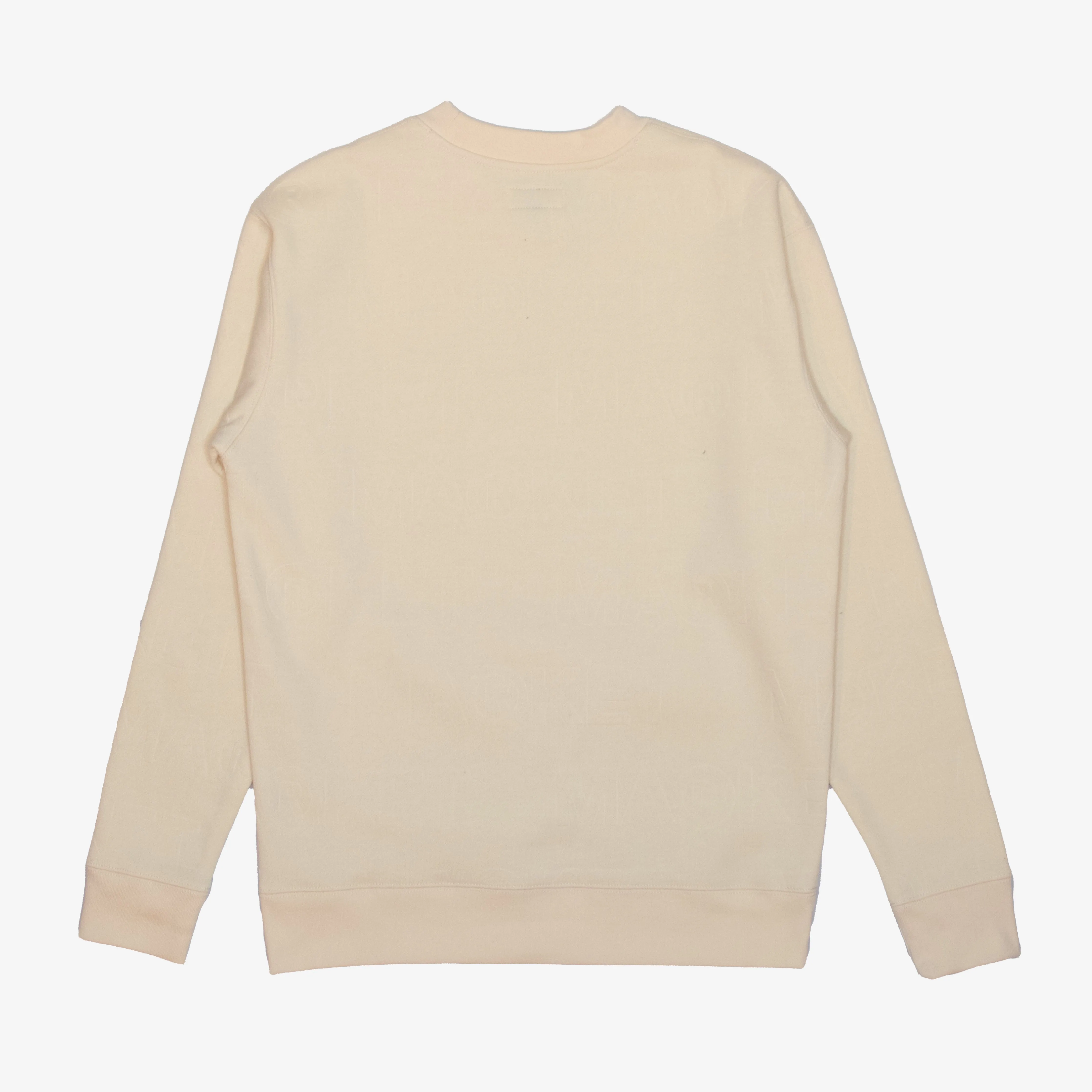 Market Emboss Print Fleece Crewneck