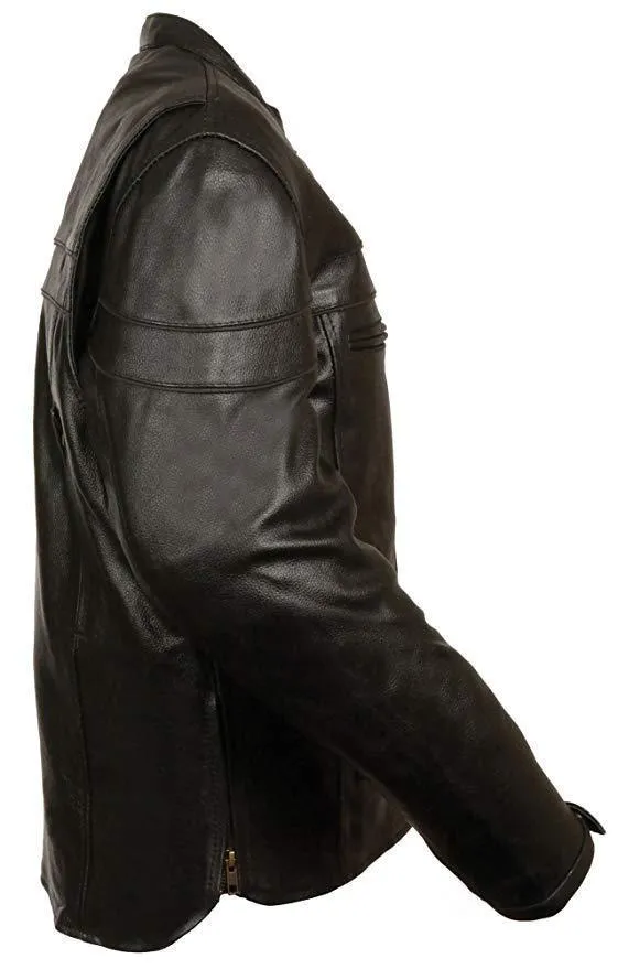 Milwaukee Leather Men's Sporty Crossover Leather Scooter Jacket with Gun Pocket
