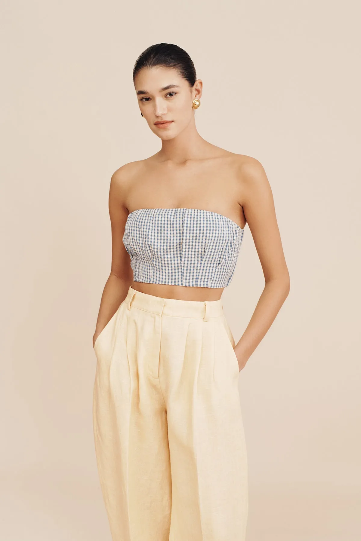 MIRA BANDEAU - BLUE GINGHAM