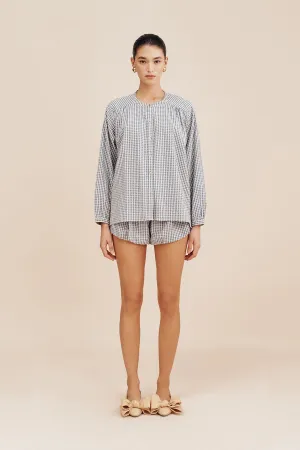 MIRA SHIRT - BLUE GINGHAM